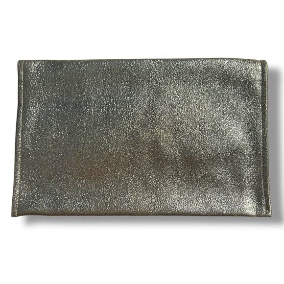 Vintage Clutch Wallet Formal Handbag Rectangle Metallic Gold Snap Closure - Picture 3 of 5